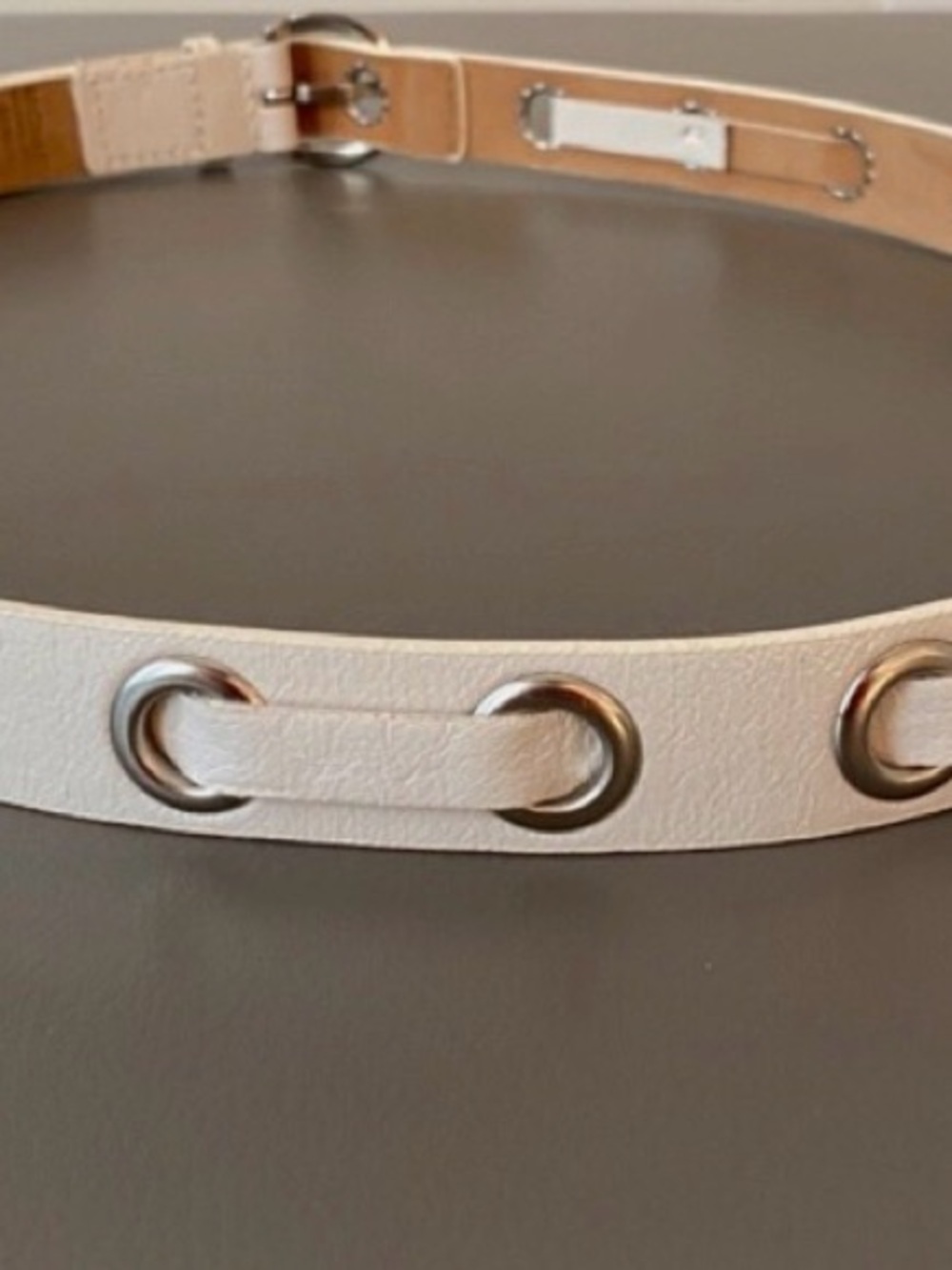 Michael Kors Leather Belt with Silver Grommets Hardware size Large - Picture 3 of 10